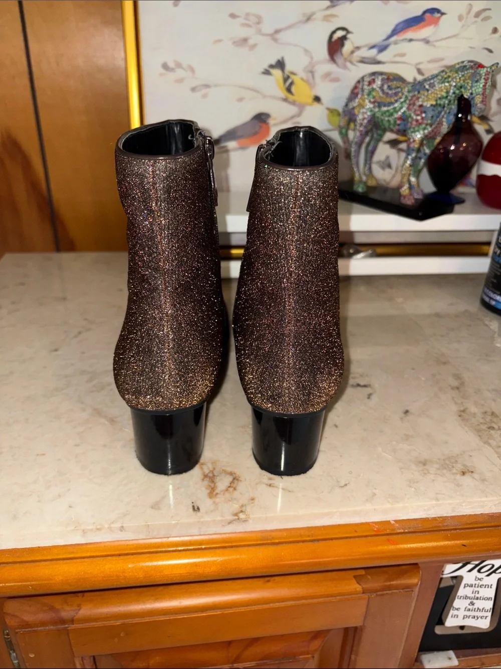 Women's Glitter Ankle Boots 8M